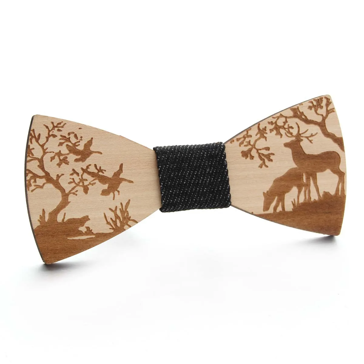 Gentleman Handmade Wooden Bowtie Musical Note Boat Anchor Pattern Men Kids Party Necktie Bowknot Classic Wedding Accessory