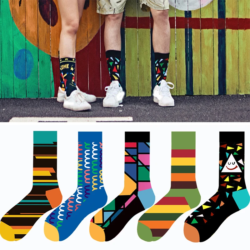 New Mens sock Brand Diamond Ramen Astronaut Pattern Hip hop Cool Socks for Men Winter Thick Long Skate Funny Socks Colorful