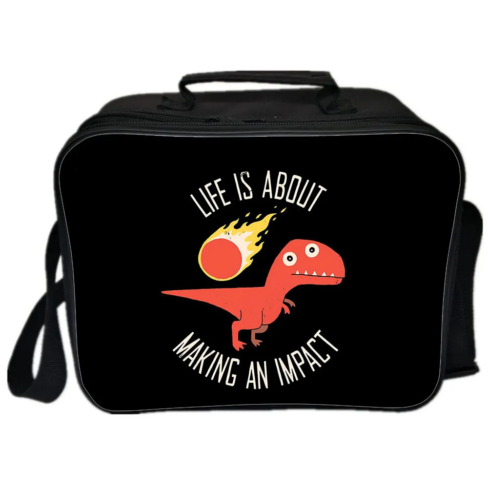 Dinosaurier Rucksack Camping Schulter Tasche Japanischen Cartoon Picknick Tasche Handtaschen Tragbare Isolierte Leinwand Mittagessen Taschen Für Frauen