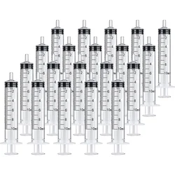 Seringa de plástico para medição nutricional esterilizada hidroponia, 20 pacotes, adequado para medição, rega (10 ml)