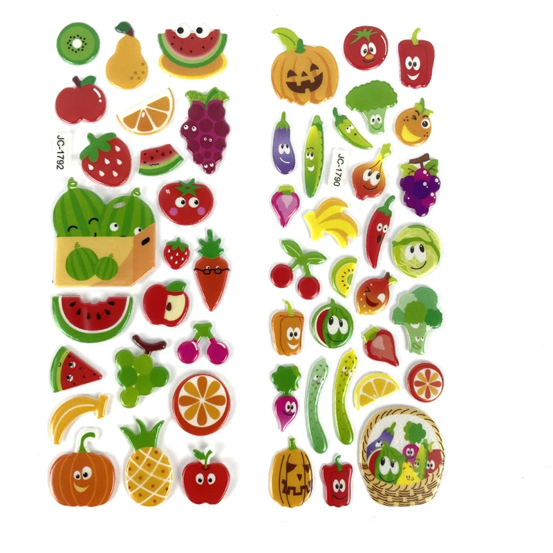 6pcs Cartoon Smile Face Vegetable and Fruit Style Stickers for Laptop Car Styling Phone Luggage Bike Motorcycle