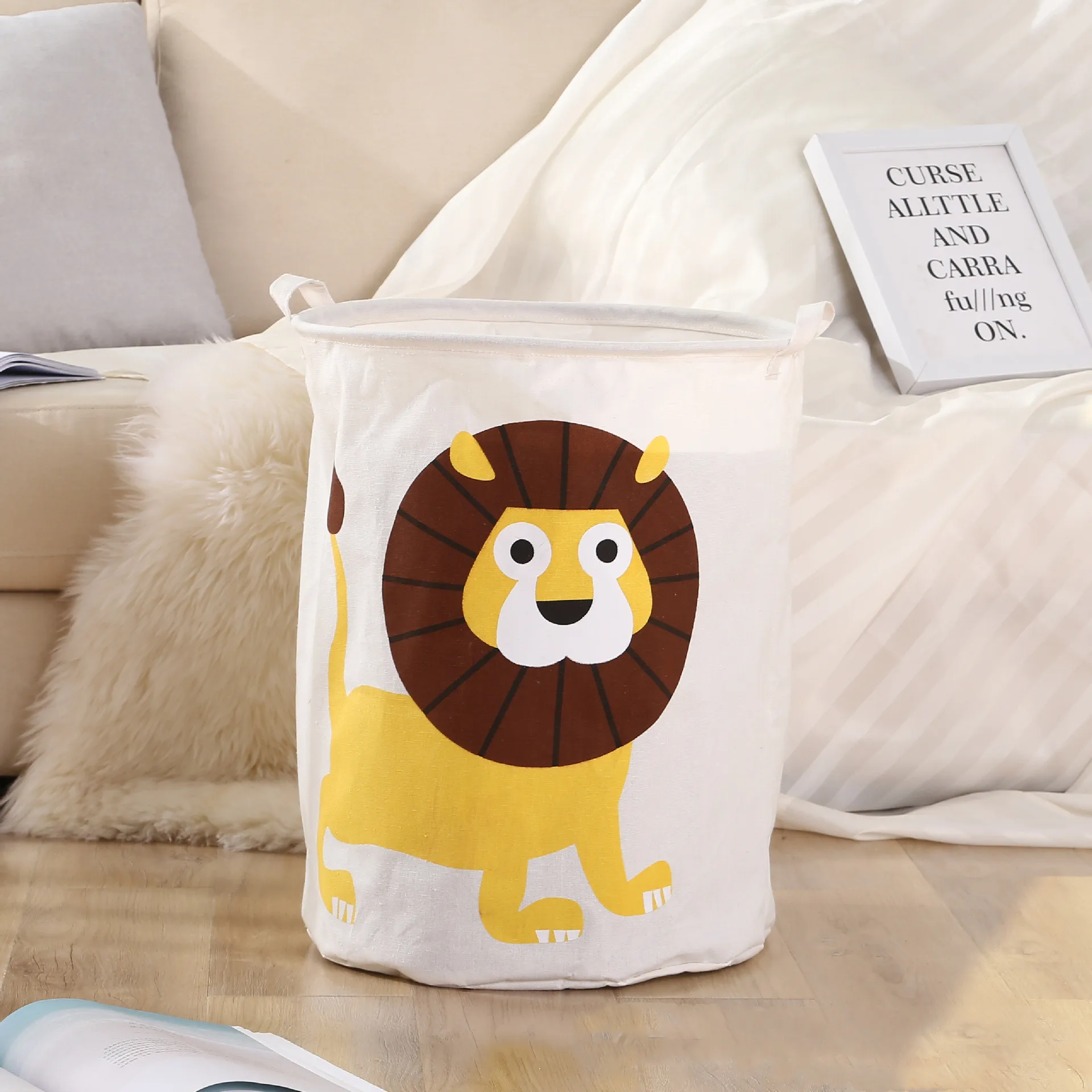 Cesta de lavandería súper grande de 40x50cm con cordón, ropa sucia redonda, juguetes, cubo plegable, antipolvo, gran barril de almacenamiento