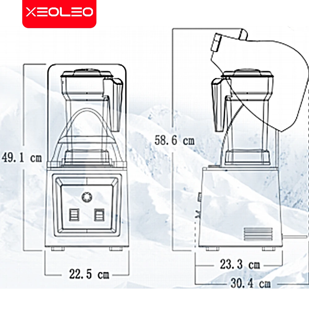 XEOLEO Commercial Intelligent Electric Blender 1.8L Food Blender Fruit Smoothie Machine Kitchen Wall Breaker PC Soundproof Cover