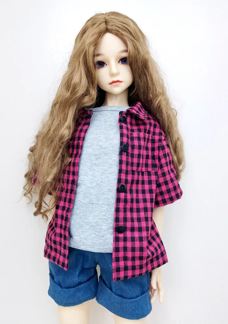 Clothes For 1/3 1/4 1/6 Doll Fashion Casual Plaid Shirt For BJD Dolls Handmade Dolls Accessories boys girls toys gifts doll