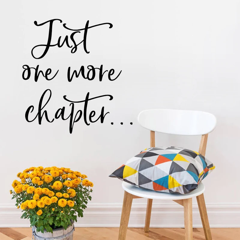 Just One More Chapter Wall Sticker Reading Wall Decal Reading Corner Kids Children Room Decoration Library Decor Wallpaper