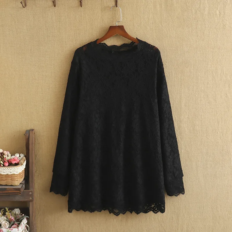 Plus Size Dress For Women In Spring And Autumn Dress Long Sleeves High Quality Lace Knee-Length Dress Large Size Dress 4XL-8XL