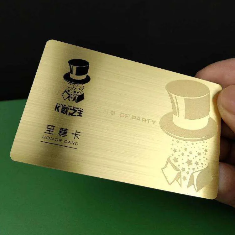 China factory high-end quality custom gold brushed metal business card