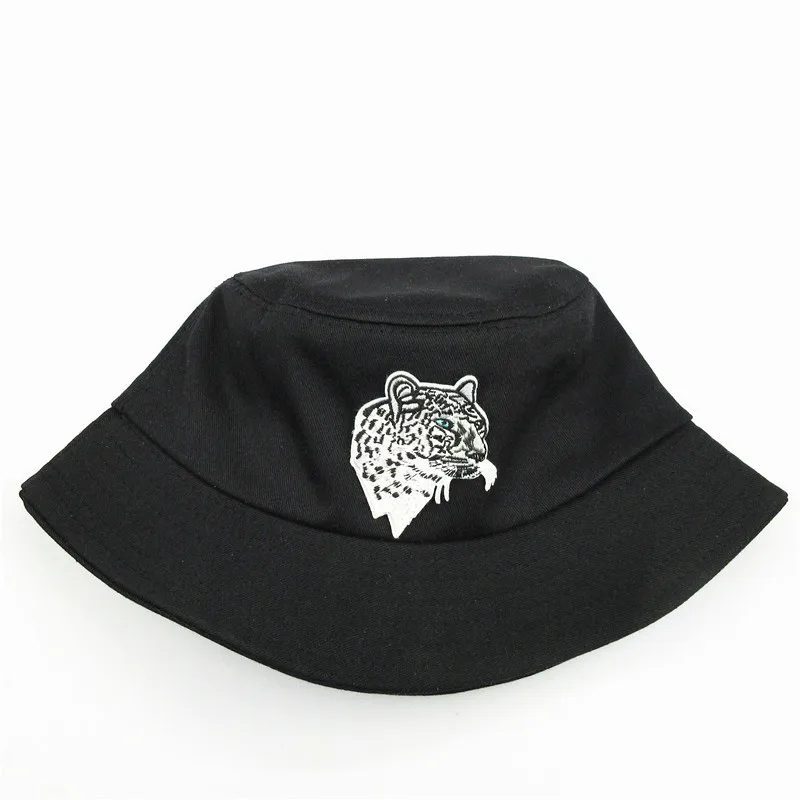 2024 Cartoon Leopard Embroidery Cotton Bucket Hat Fisherman Hat Outdoor Travel Hat Sun Cap Hats for Men and Women 71