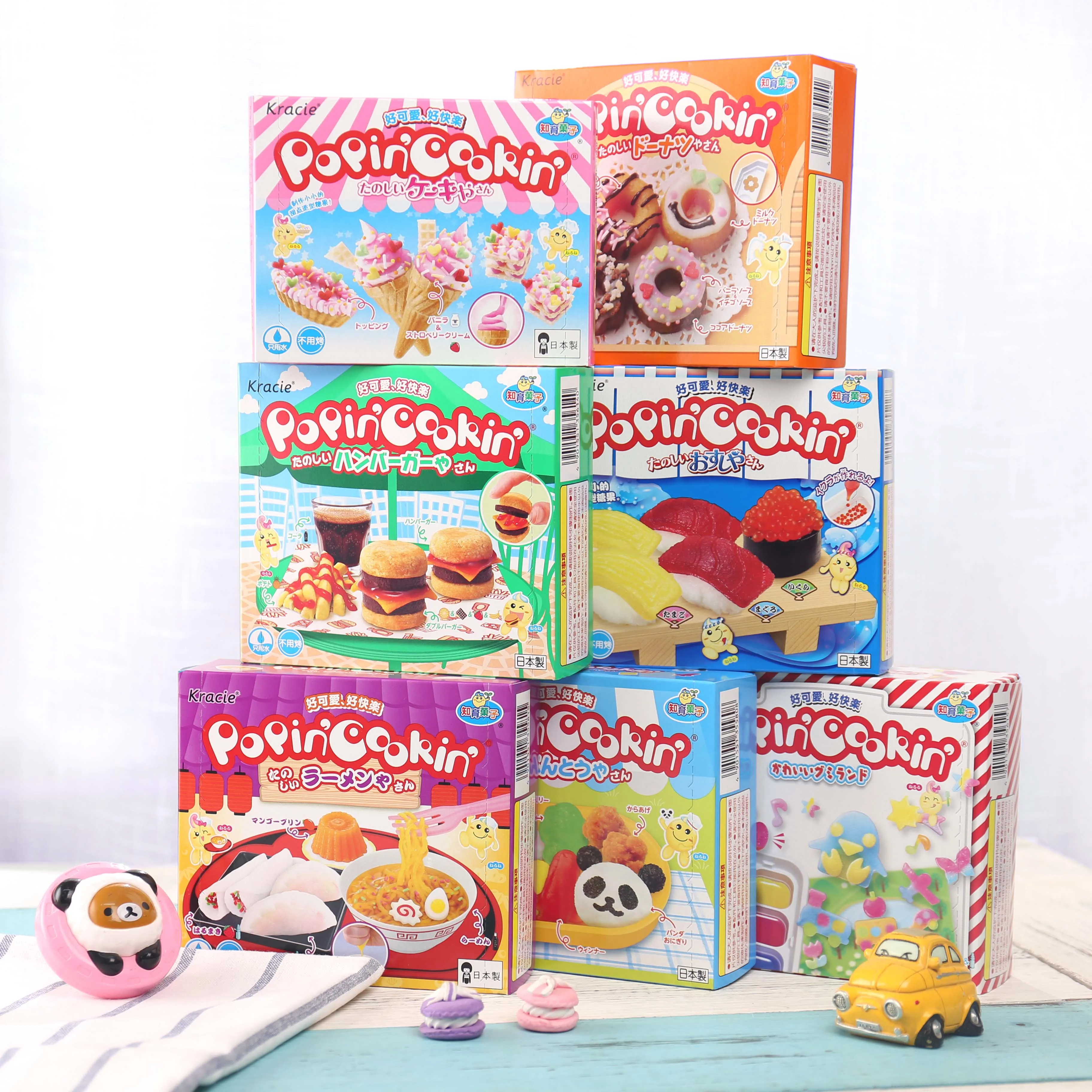 2pcs DIY Kracie Popin Cook candy dough Toys Hamburger happy kitchen Japanese food candy snacks making kit ramen d11