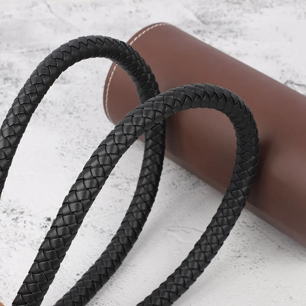 2pcs 60cm Leather Braided Bag Short Handles DIY Replacement Purse Strap for Women's Shoulder Handbag Belt Accessories Detachable