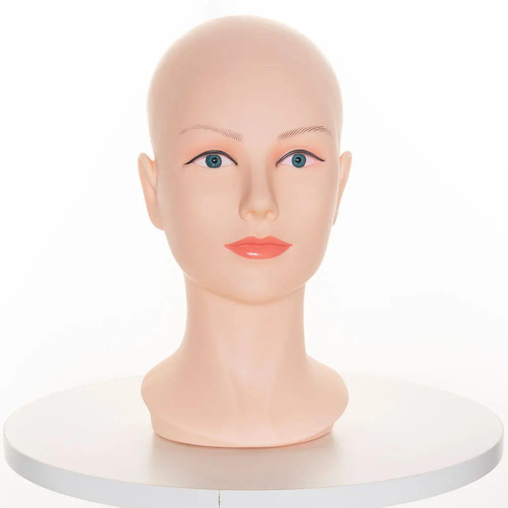 Soft PVC Bald Wig Making Mannequin Training Head Wig Stand Manican Head For Wig Making Training Practice Hat Earphone Display