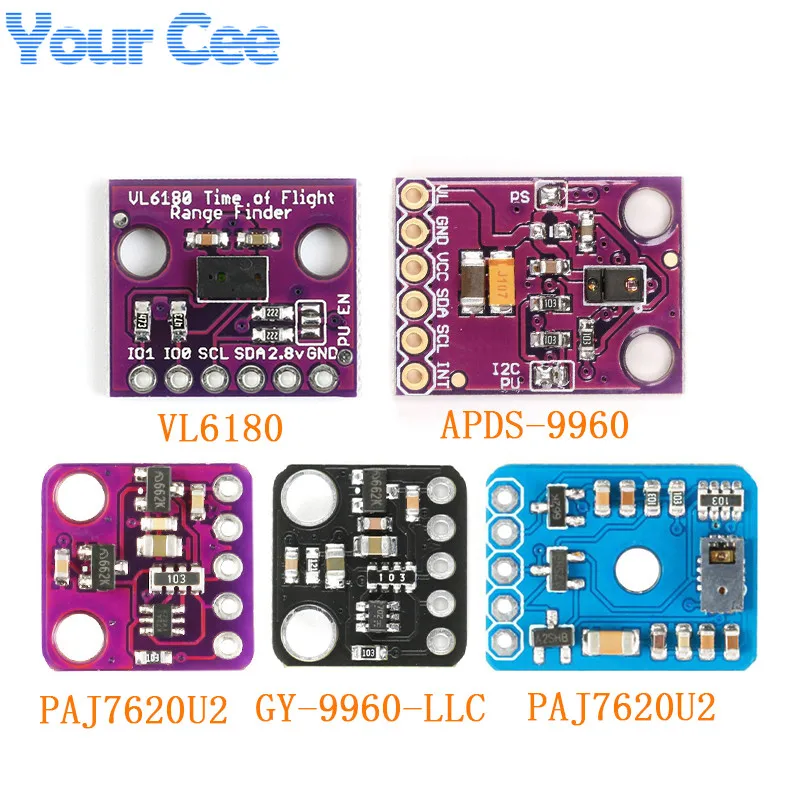 Gesture Recognition Sensor Module APDS-9930 APDS-9960 VL6180 VL6180X PAJ7620U2 Gesture Recognition Range Finder Optical Ranging