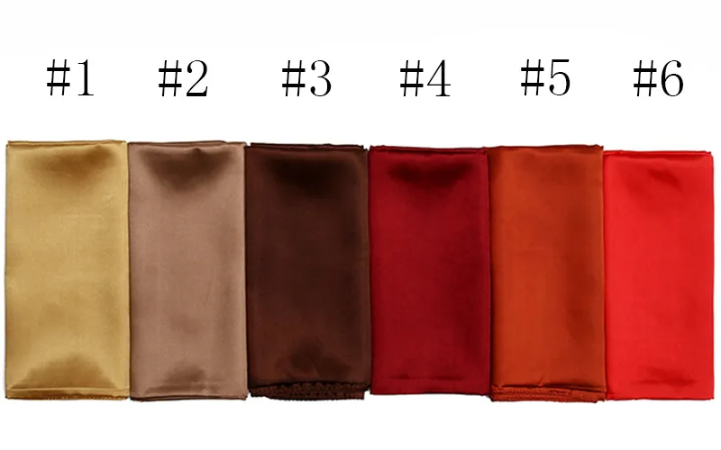 90cm einfarbige Halstuch Hijab Schal für Frauen Seide Satin Stirnband Haars chals weibliche quadratische Schals Kopftücher für Damen – Detail 2