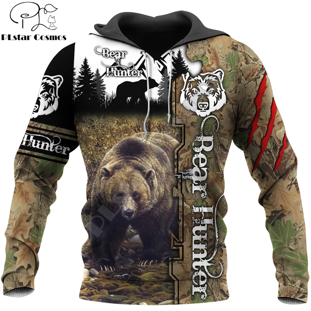 

Latest design Bear Hunter 3D Printed Men Hoodie Harajuku Fashion Sweatshirt Unisex Casual Jacket Pullover sudadera hombre DW088