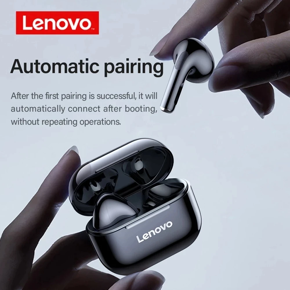 Lenovo-携帯電話用の本物のBluetoothヘッドセット,ステレオヘッドセット,タッチコントロール付き,Android,40