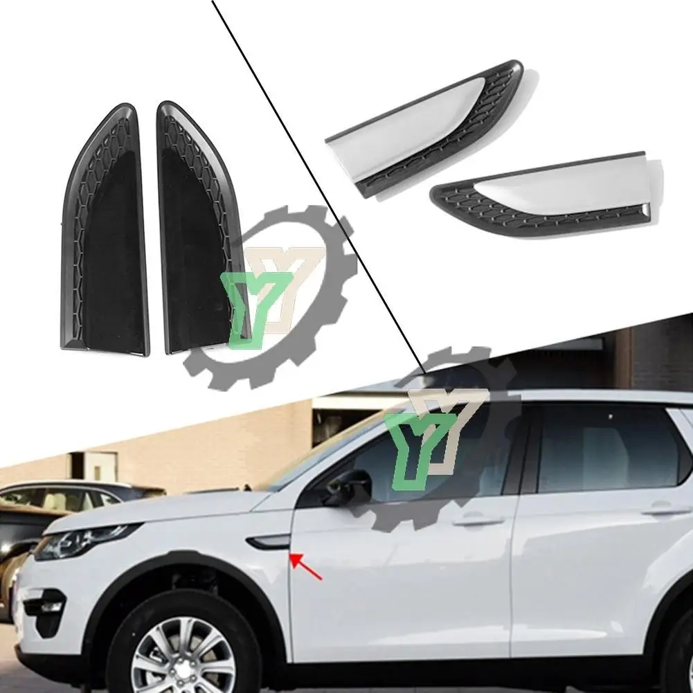 Car Front Side Fender Grille Vent Duct Louver Gossy ABS For Land Rover Discovery Sport L550 2015 2016 2017 2018 2019