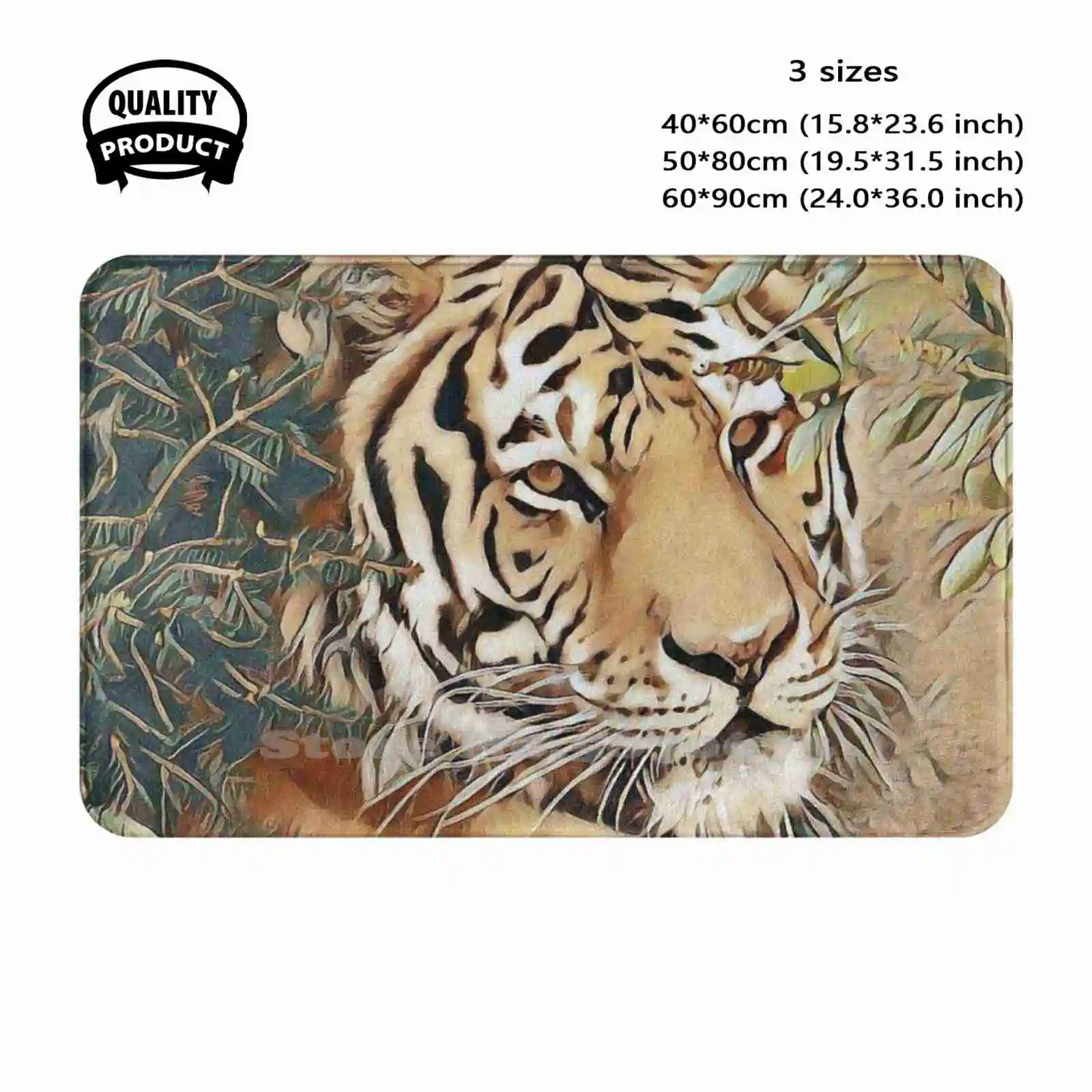 Resting In The Bushes Soft Cushion Home Carpet Door Mat Car Rug Tiger Tigress Animal Apex Hunter Big Cat Feline