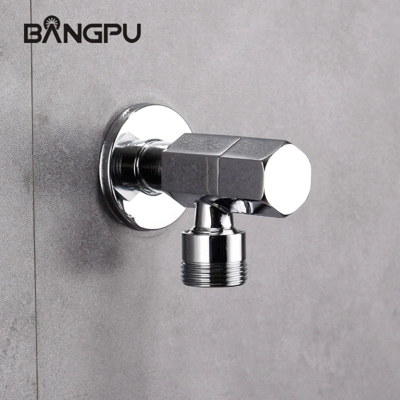 BANGPU Wall Mount Bibcock Square Washing Machine Faucet Laundry Cold Water Tap Outdoor Garden Faucet Chrome Brass Bathroom Tap