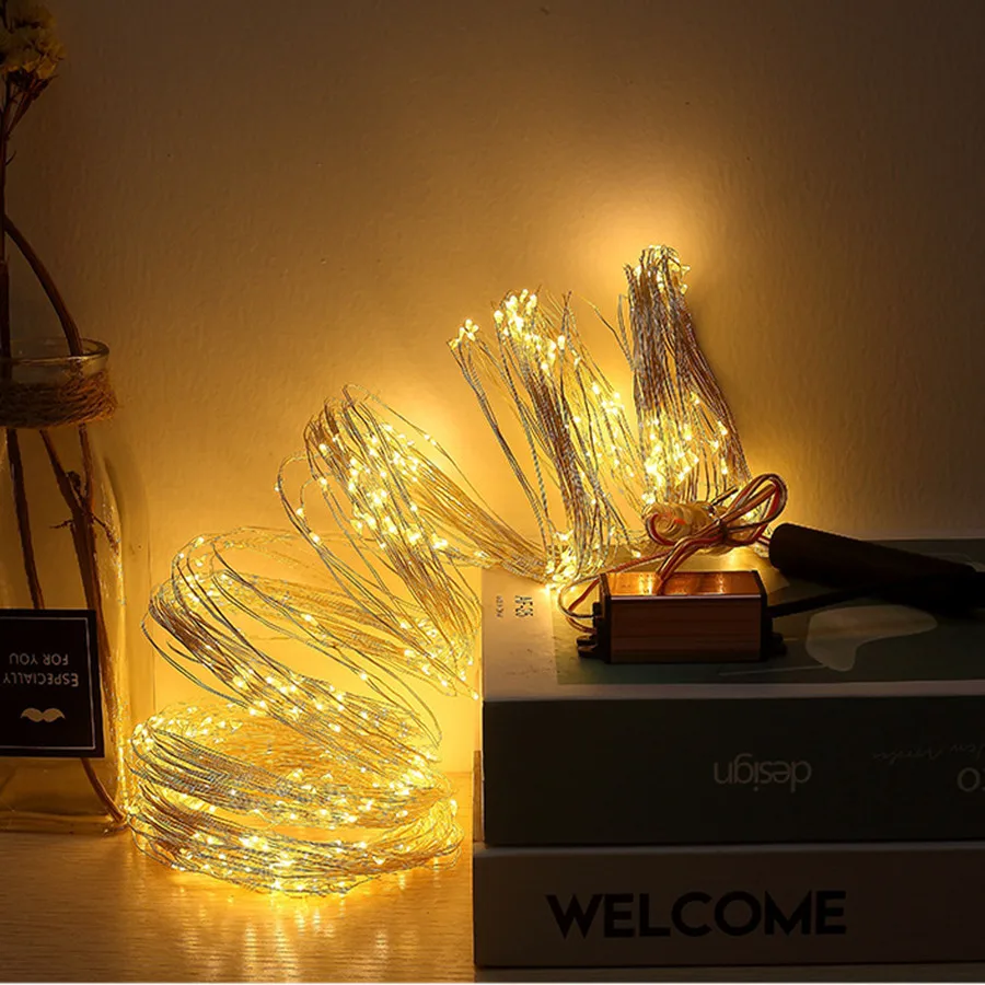 Thrisdar 200/600 LED Vines light Copper Wire Branch Light Plug-In Christmas Fairy String Light DIY Wedding Party Garland Light