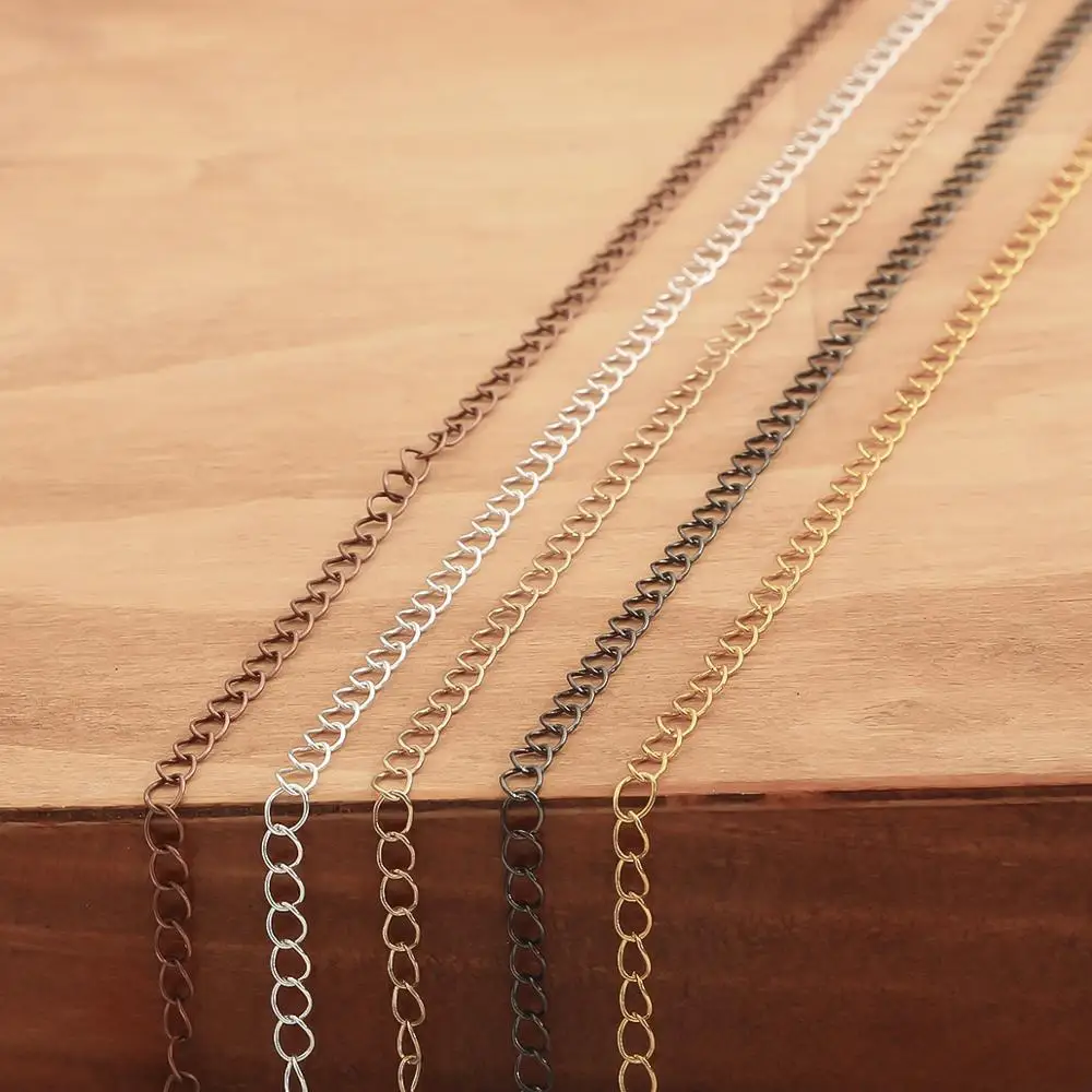 5m Iron Long Open Link Ring Extend Extension Necklace Bracelet Chains Tail Extender Chain For Jewelry Making Connectors Supplies