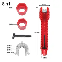 Universal Anti-slip Kitchen Repair Plumbing Tool Flume Wrench Sink Faucet Key Pipe Bathroom Wrenches Tool Sets Wholesale