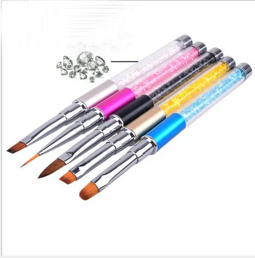 Pluma para diseño de uñas, herramienta de manicura, pincel para Nail Art, 5 uds.