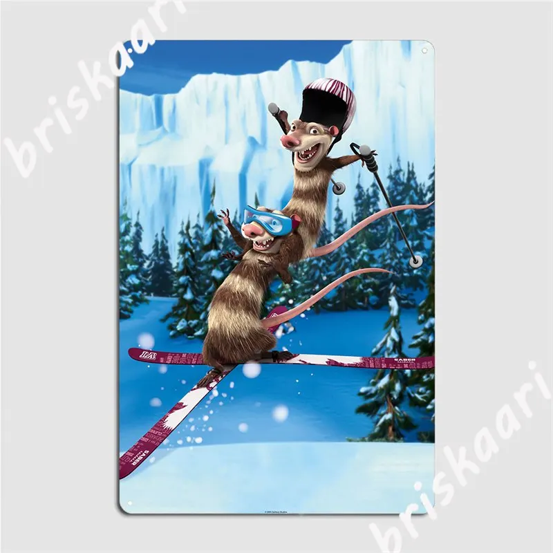 

Crash And Eddie Skiing Metal Plaque Poster Designing Wall Pub Club Bar Garage Decoration Tin Sign Posters