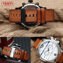 Genuine Leather Bracelet for diesel DZ7406 DZ7408 DZ4476 DZ4343 watch strap Brown watchband 22mm 24 26mm Retro wristwatches band