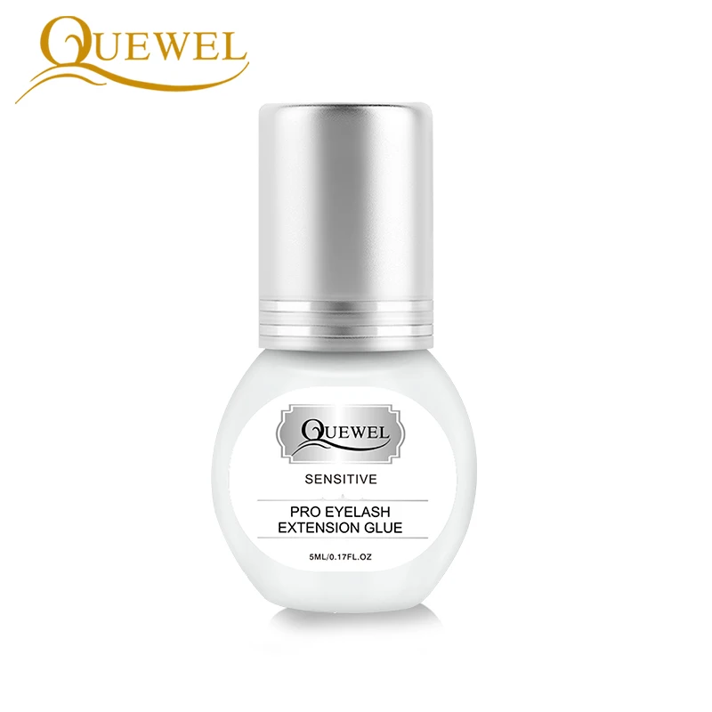 Quewel Eyelash Extension Glue 5ml/Bottle Lash Ultra Super Glue 1-2 s Dry Time Individual Lashes Adhesive Retention 7-8 Weeks