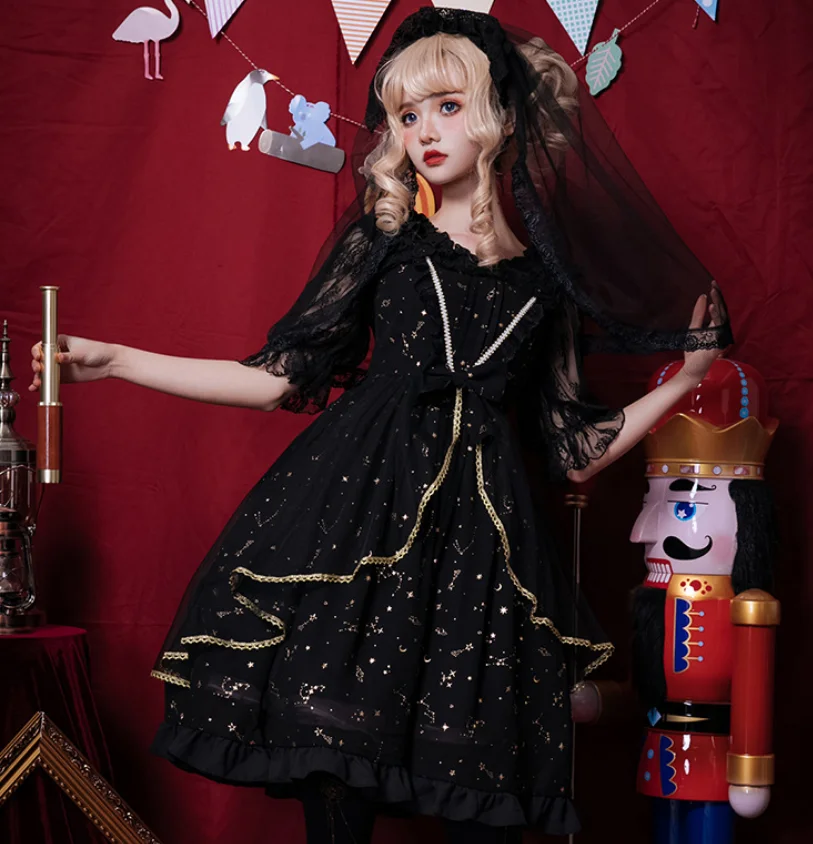 Robe princesse lolita en dentelle pour filles, tenue vintage, taille haute, style victorien, kawaii, gothique, cosplay