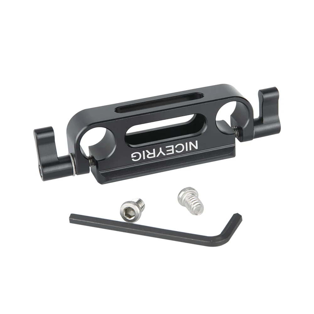 Niceyrig Universal 15mm Nato Dual Rod Clamp Nato Rail With 1/4”-20 Screws For Follower Focus Sunhood