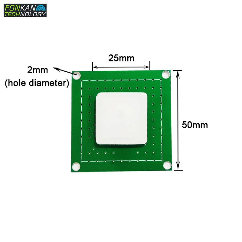 FONKAN UHF RFID 1dBi Ceramic Antenna Single Feed Point 25*25 Small Antenna with SMA MMCX IPEX connector
