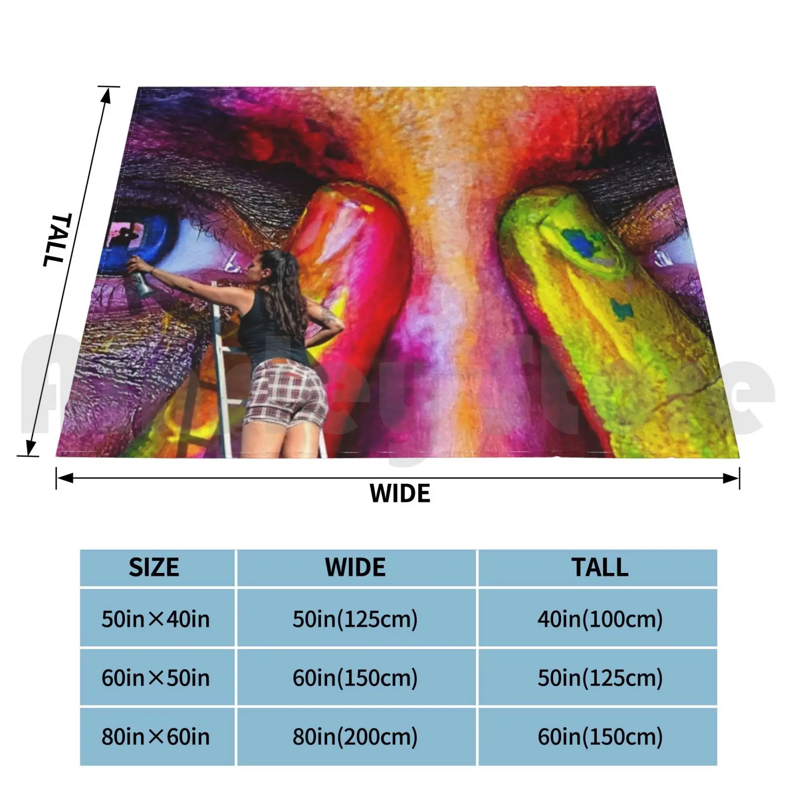 Wall Art Graffiti Blanket Fashion Custom Graffiti Street Art Banksy Funny Stencil Street Urban Artist Bansky Modern