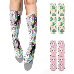 Fashion Cartoon Unicorn Women Cotton Socks Casual Kawaii Autumn High Ankle Female Socks Harajuku Warm Breathable Home  Socks
