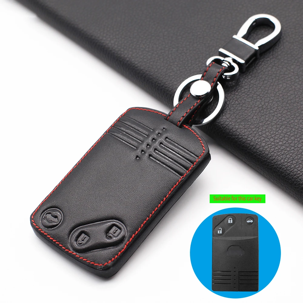 Leather Car Key Case Cover For Mazda 2 3 5 Premacy Miata 6 8 RX8 MX5 M8 CX-7 CX-9 Verisa MPV 2/3/4 Buttons Remote Protector Fob