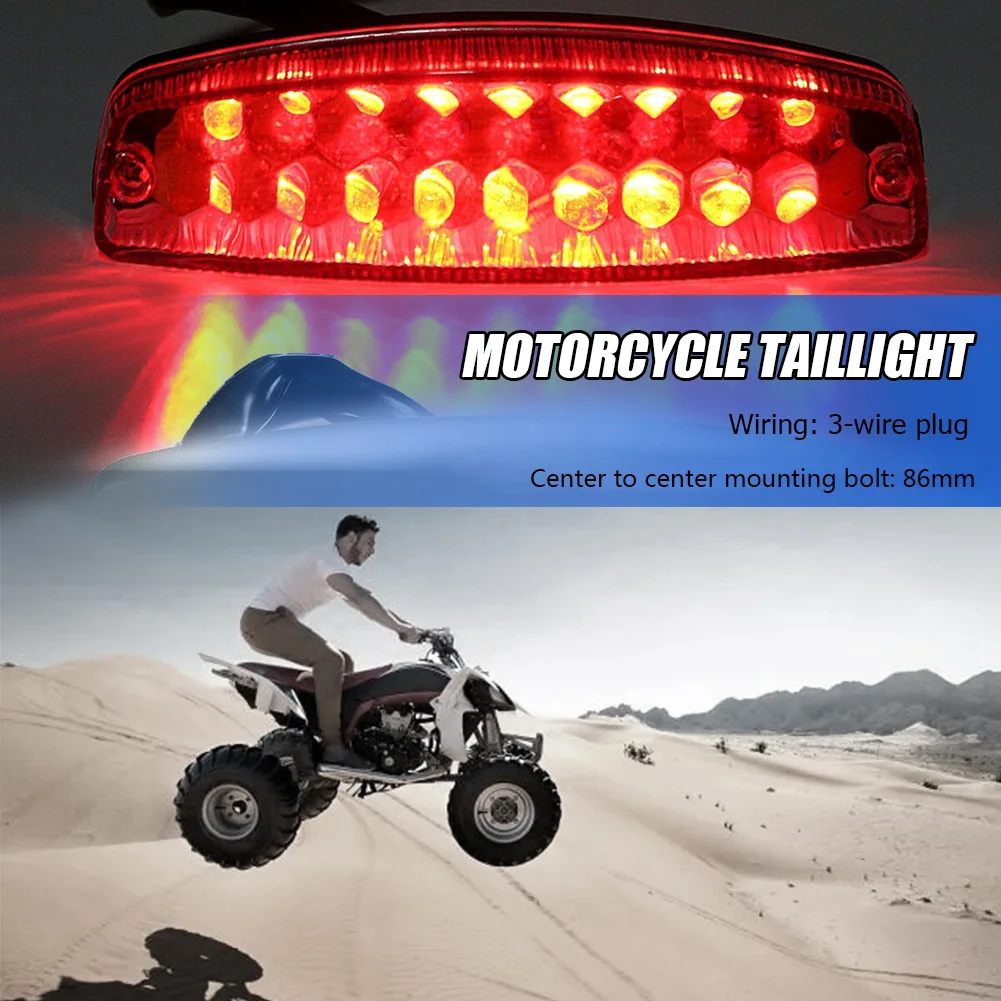 12V 16 LED 3 Wire Rear Tail Brake Stop Lights Motorcycle Lighting for 50cc 125cc ATV Quad Kart Motorbike Rear Moto Accessories