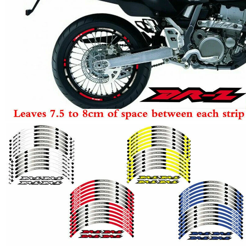 

RIM "17 STRIPES WHEEL DECALS TAPE STICKERS FOR SUZUKI DRZ DR-Z 400SM 2005-2019