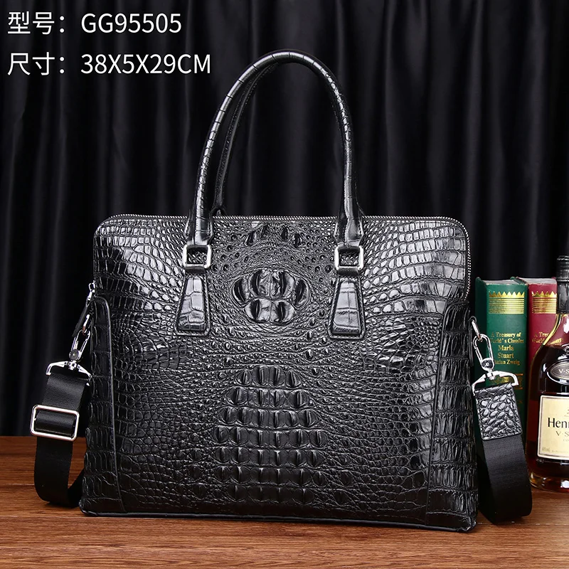 New Crocodile Leather man bag handbag business briefcase computer bag business trip leather man one shoulder messenger bag