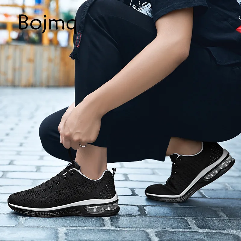 Bojmq Running Shoes For Men Sneakers Chaussure Homme Outdoor Stable Non-slip Jogging Sport Shoes Air Cushion Flat Training Shoes