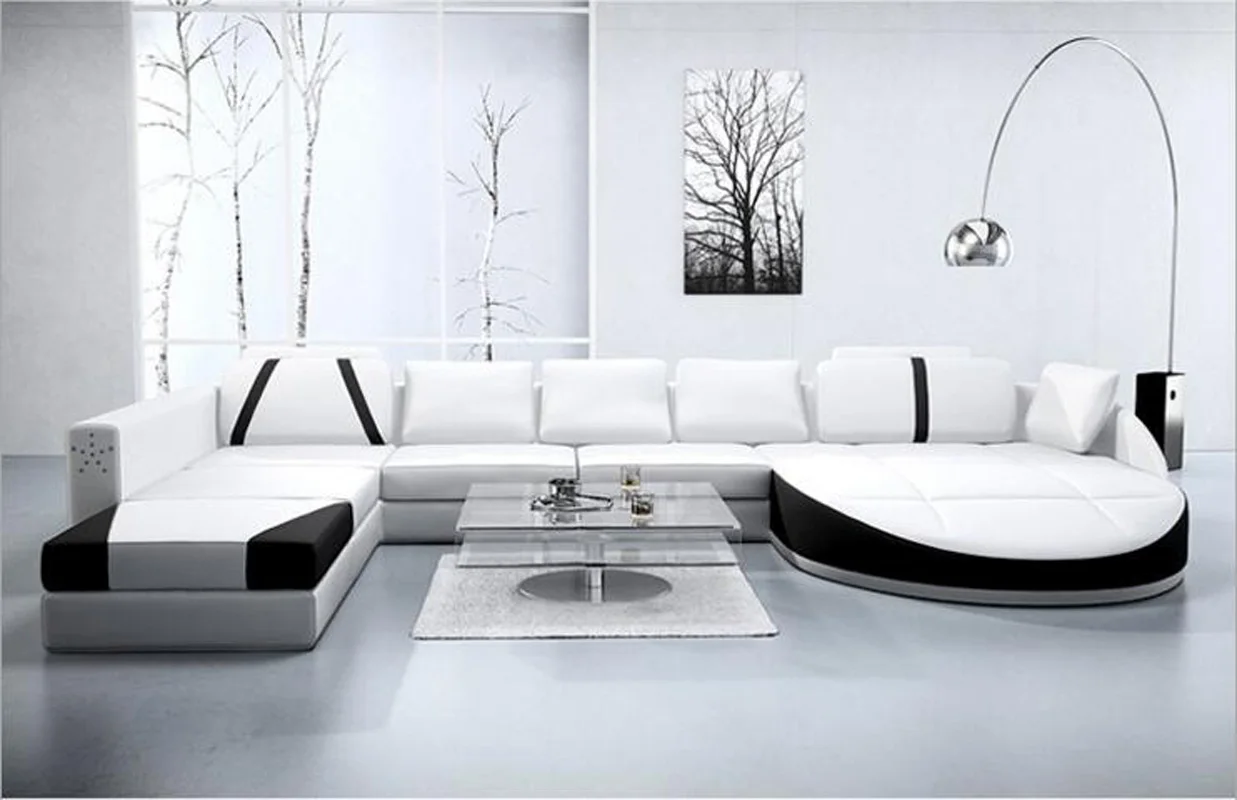 Moderne wohnzimmer Echtes leder sofa a1283