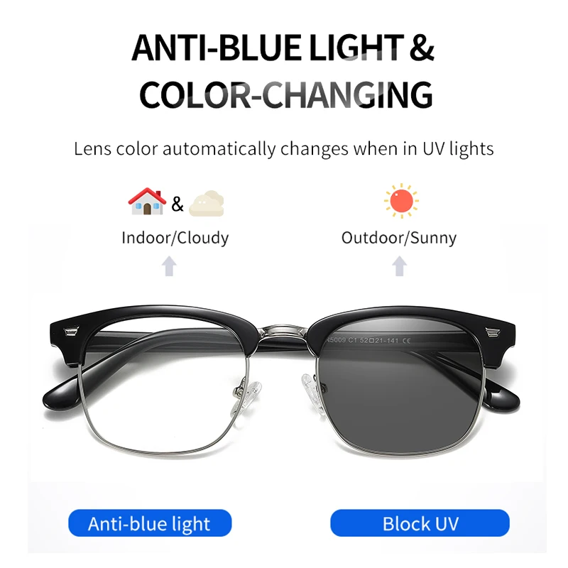 LM Blue Light Computer Glasses Photochromic Men Women Screen Radiation Eyewear Gaming Goggle UV Blocking Eye Spectacles oculos