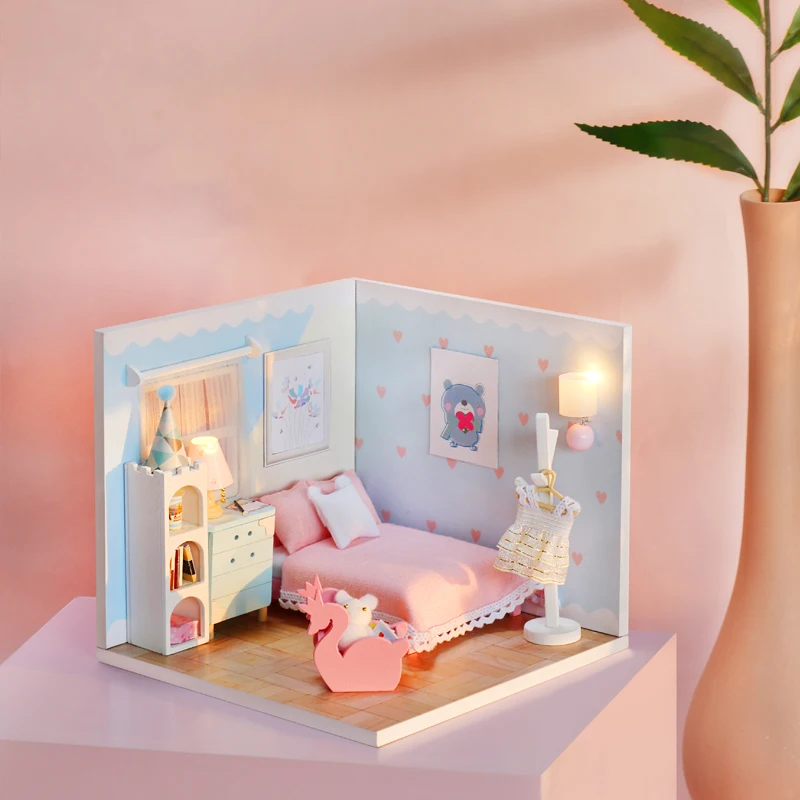 Regalos navideños Regalos de aniversario para amigos Juguetes de construcción Casa construida a mano Decoraciones cálidas para tiempo libre