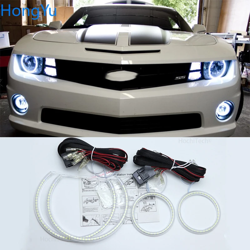 

Для Chevrolet Chevy Camaro 2010 2011 2012 2013, супер яркий белый цвет 3528 SMD светодиодный комплект Angel Eyes дневные ходовые огни DRL