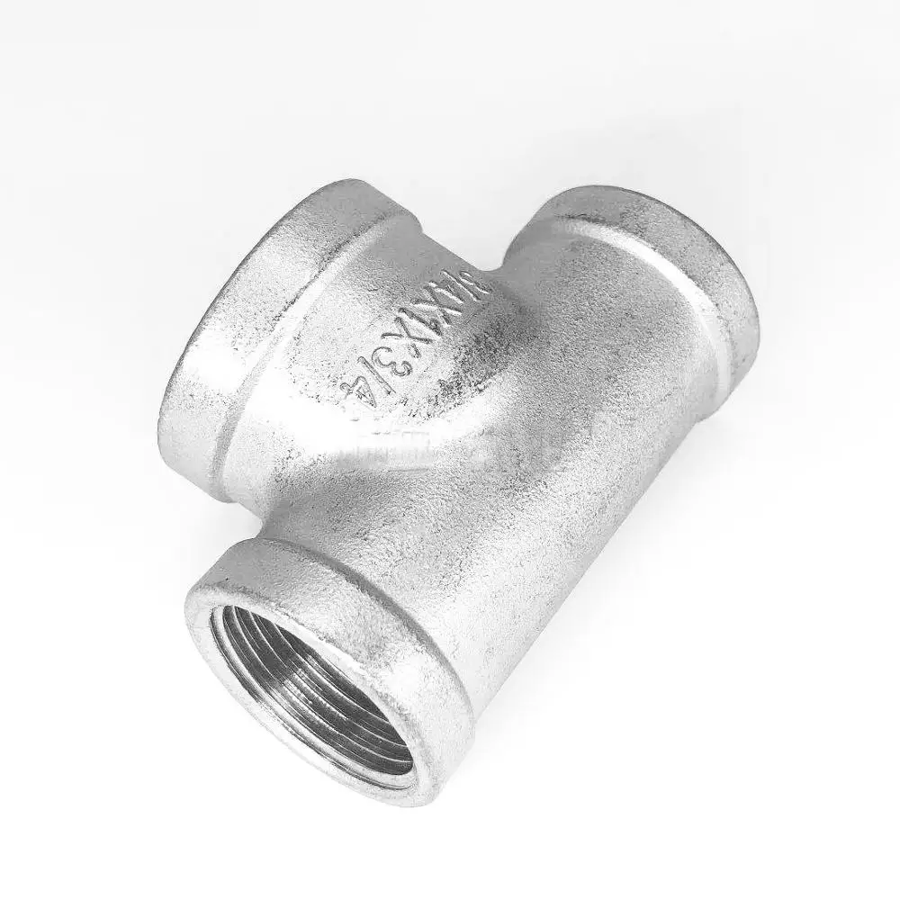 

1/2" 3/4" 1" 1-1/4" 1-1/2" 2" BSPT Female Reducer Tee 3 Ways 304 Stainless Steel Pipe Fitting Water Gas Oil