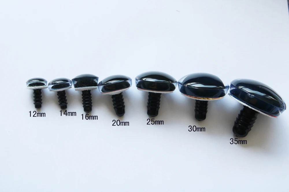 L12 --- 12mm 14mm 16mm 18mm 20mm 25mm 30mm 35mm 사랑스러운 장난감 안전 눈 3D 인형 눈 + 패브릭 및 와셔, DIY 플러시 인형, 로트당 20 개, 신제품