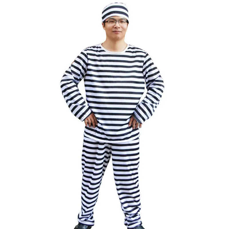 Halloween Stage Costume Adult Prisoner Cosplay Prison Break Horror Funny Party Average Code Suitable For 165-185