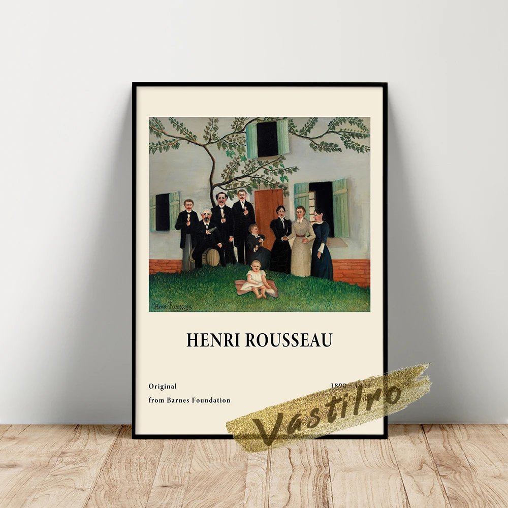 

Henri Rousseau Museum Exhibition Poster, The Family (La Famille) Wall Painting, Vintage Rousseau Figure Wall Decor, Idea Gift