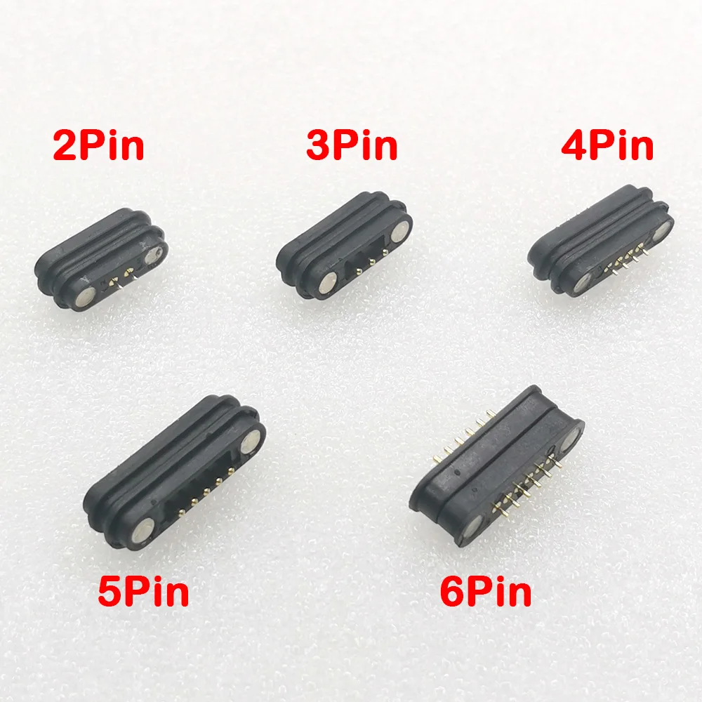 50PCS 2A Magnetic Pogo Pin Connector 2 3 4 5 6 Pin Spacing 2.2/2.8 MM Spring Loaded Male and Female Contacts DC Power Sockets