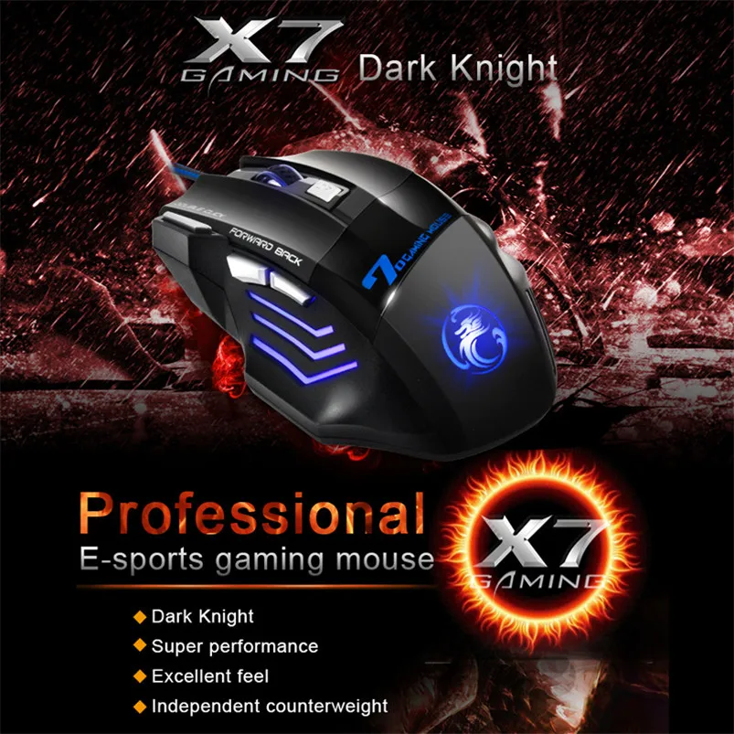 Gaming Mouse Computer Ergonomic Mouse Wired Game Mice 5500 DPI Silent Gamer Mouse Optical Backlight PC Mause 7 Button For Laptop