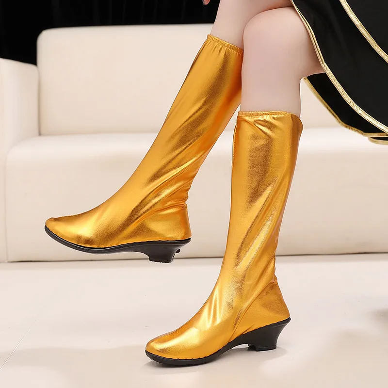 Mongolian Dance Boots For Women Tibetan Mongolian Shoes Chinese Ethnic Minorities Cosplay Accessories Stage Performance